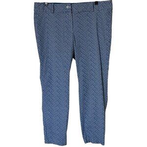 Women's Ann Taylor Carnegie Crop Pants Geometric Pattern Waist Size 36"/XL